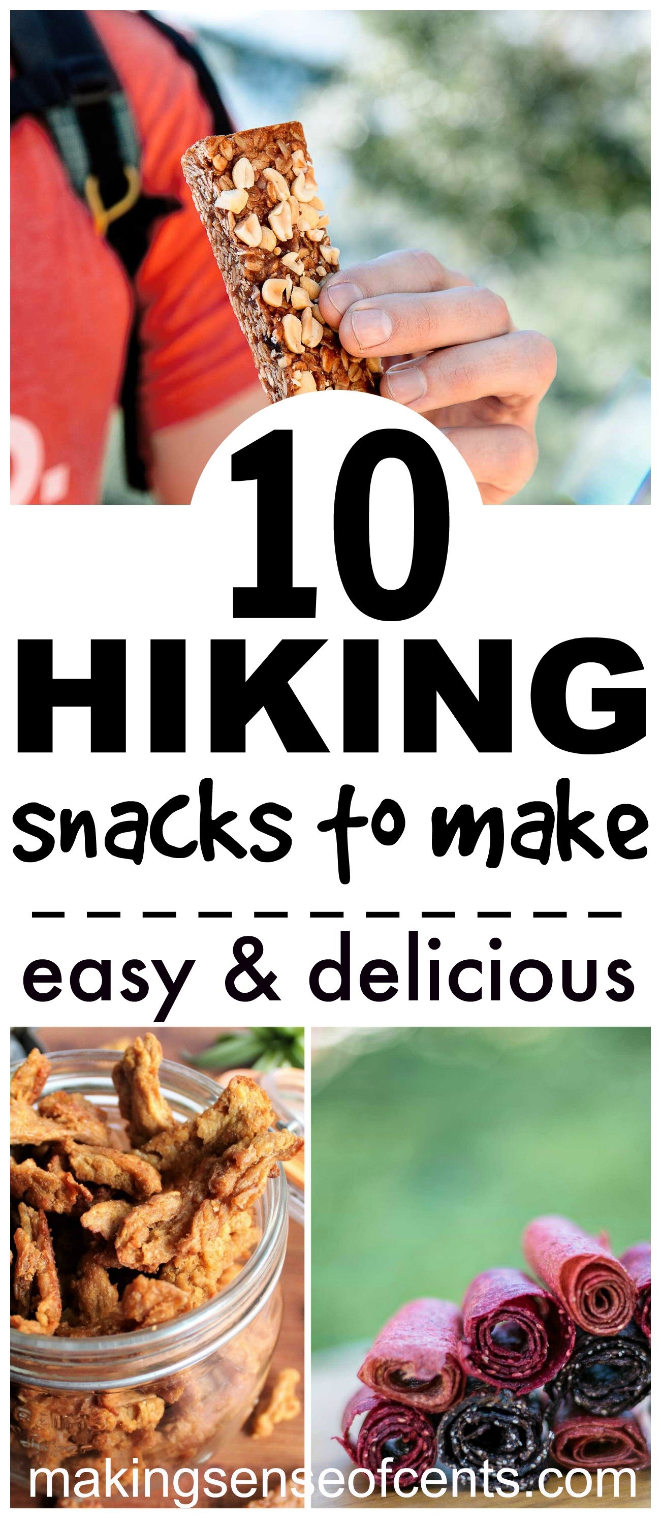 10 Easy Hiking Snacks To Make. Going on a hike soon? Here are 10 easy hiking snacks and backpacking food to make. These all look so delicious and will be a great addition for your next trip #hikingsnacks #backpackingfood