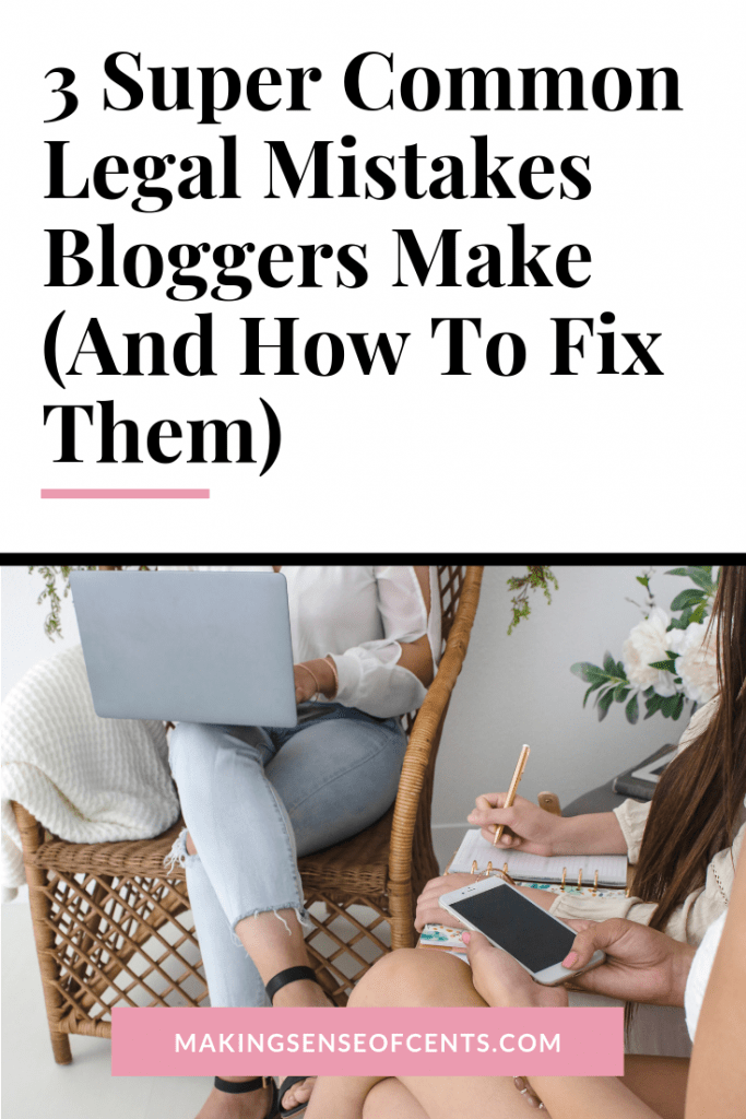 When you start a blog, you may have ideas and a list of what you want to do. But chances are the legalities aren’t high on that list. Here are 3 common legal mistakes bloggers make.  #howtostartablog #blogging