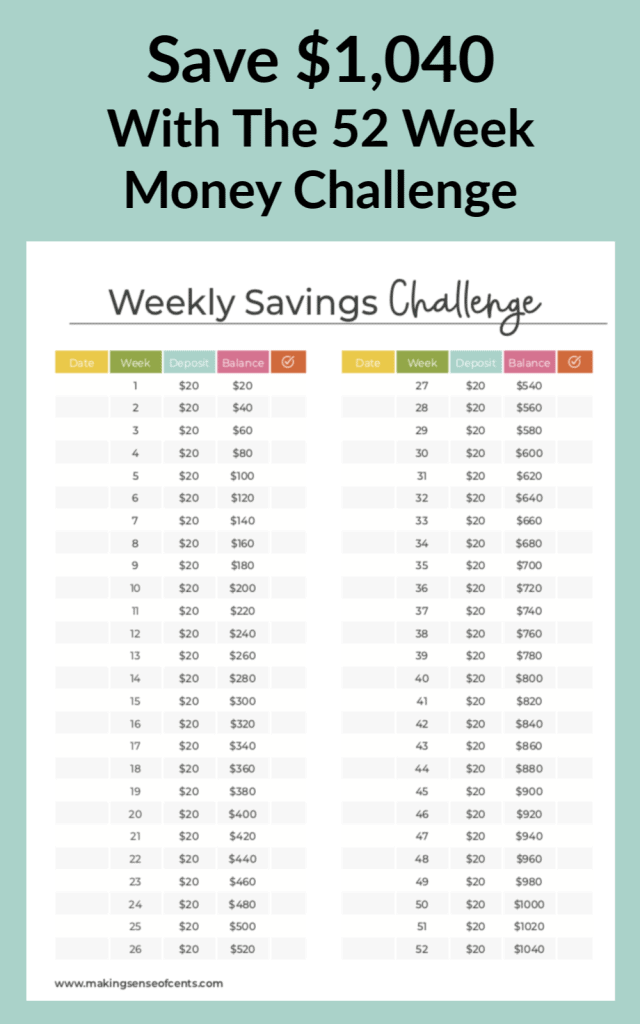 52 Week Money Saving Challenge (2019) — SueTanya Mchorgh