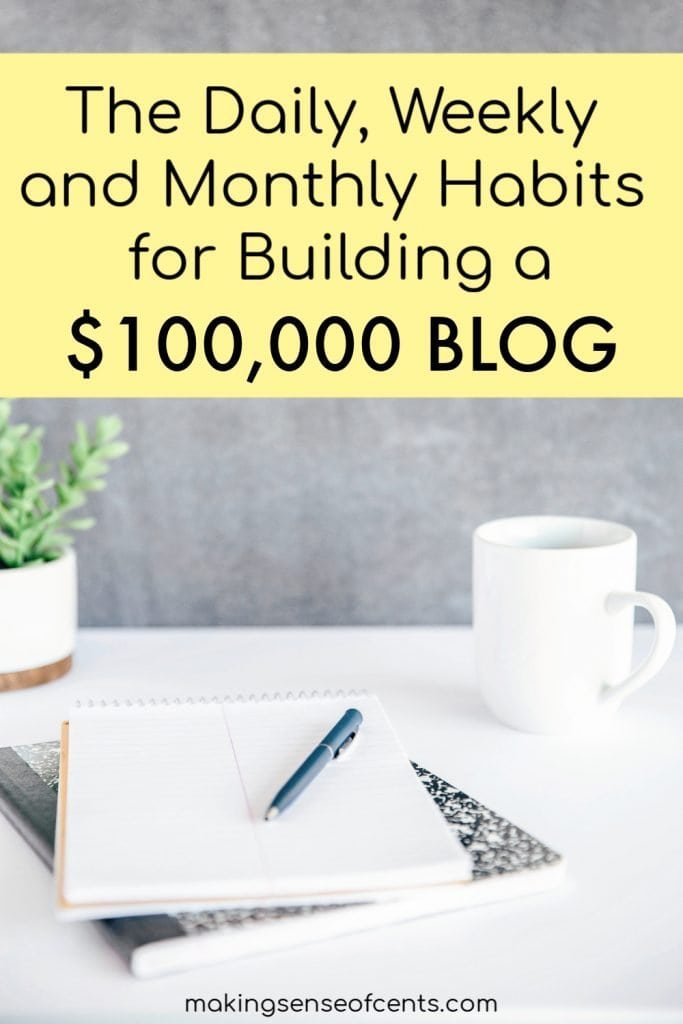 The Daily, Weekly and Monthly Habits for Building a $100,000 Blog #buildingablog #howtomakeablog #blog