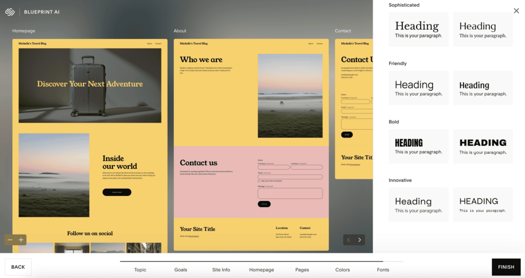 Here are some of the font choices you will see.