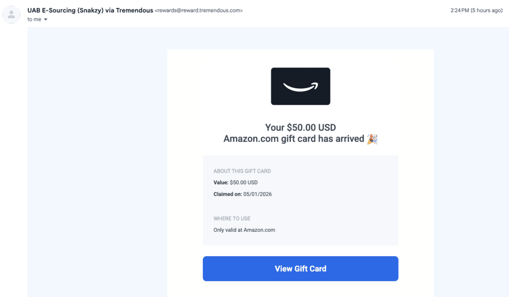 My Snakzy payment proof.